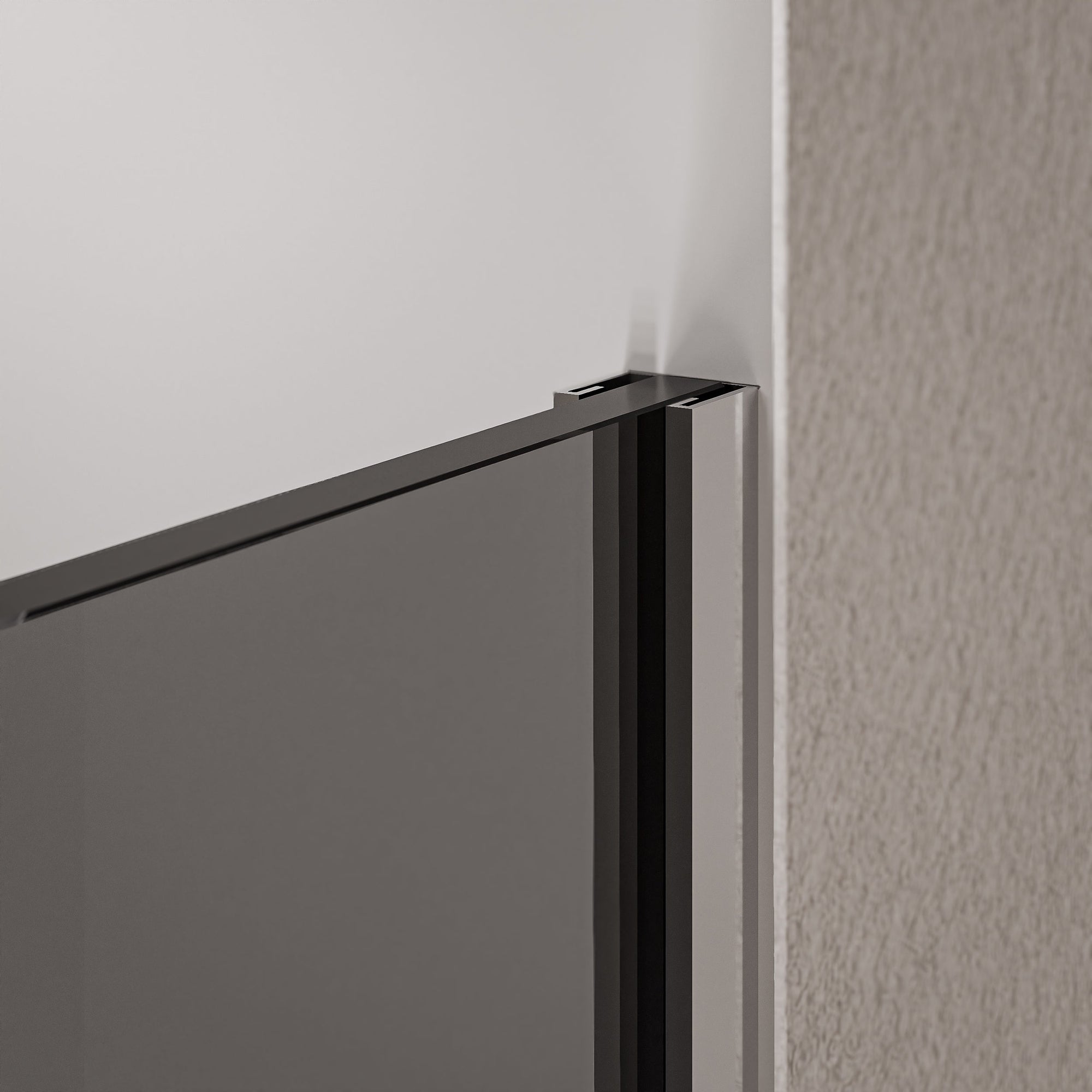 Paroi de douche à l'italienne EX102 - Verre nano 10 mm gris fumé