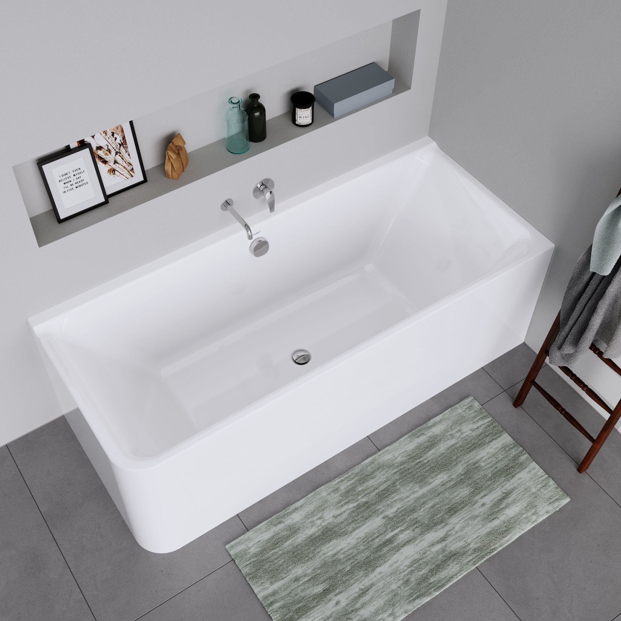 Duravit baignoire d'angle semi-îlot P3
