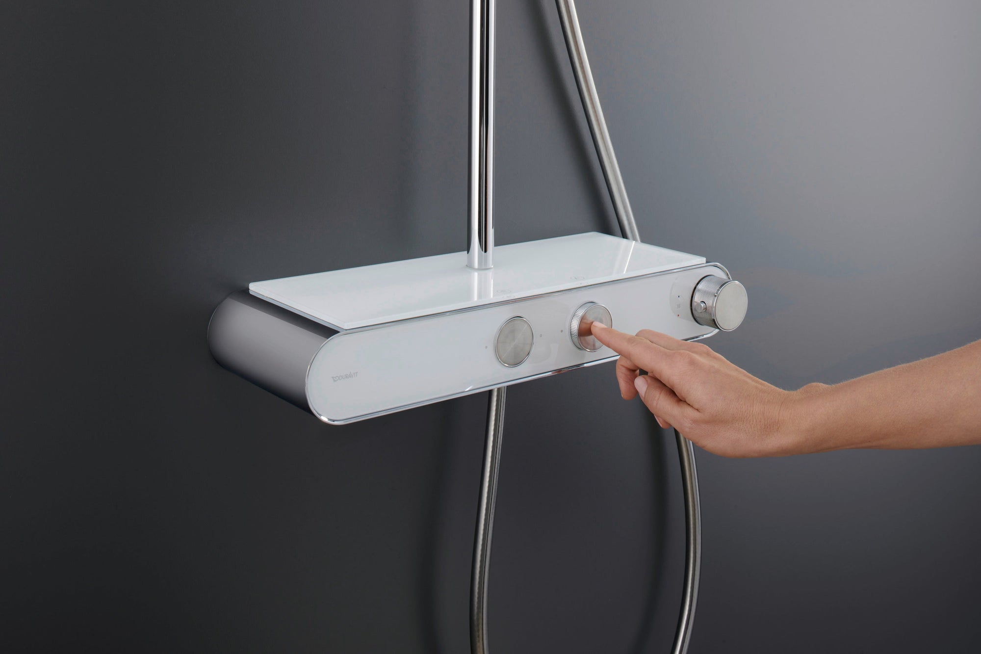 Duravit système de douche avec thermostat et tablette en verre