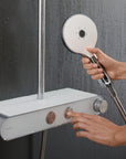Duravit système de douche avec thermostat et tablette en verre