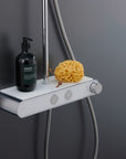 Duravit système de douche avec thermostat et tablette en verre