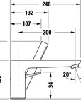Duravit robinetterie sur baignoire Wave 3 trous