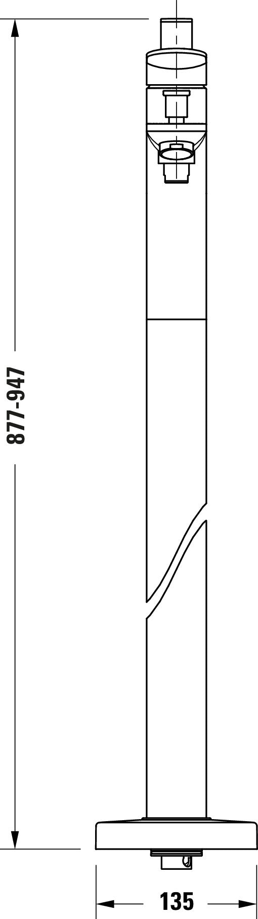 Wave Duravit Mitigeur monocommandé pour bain au sol