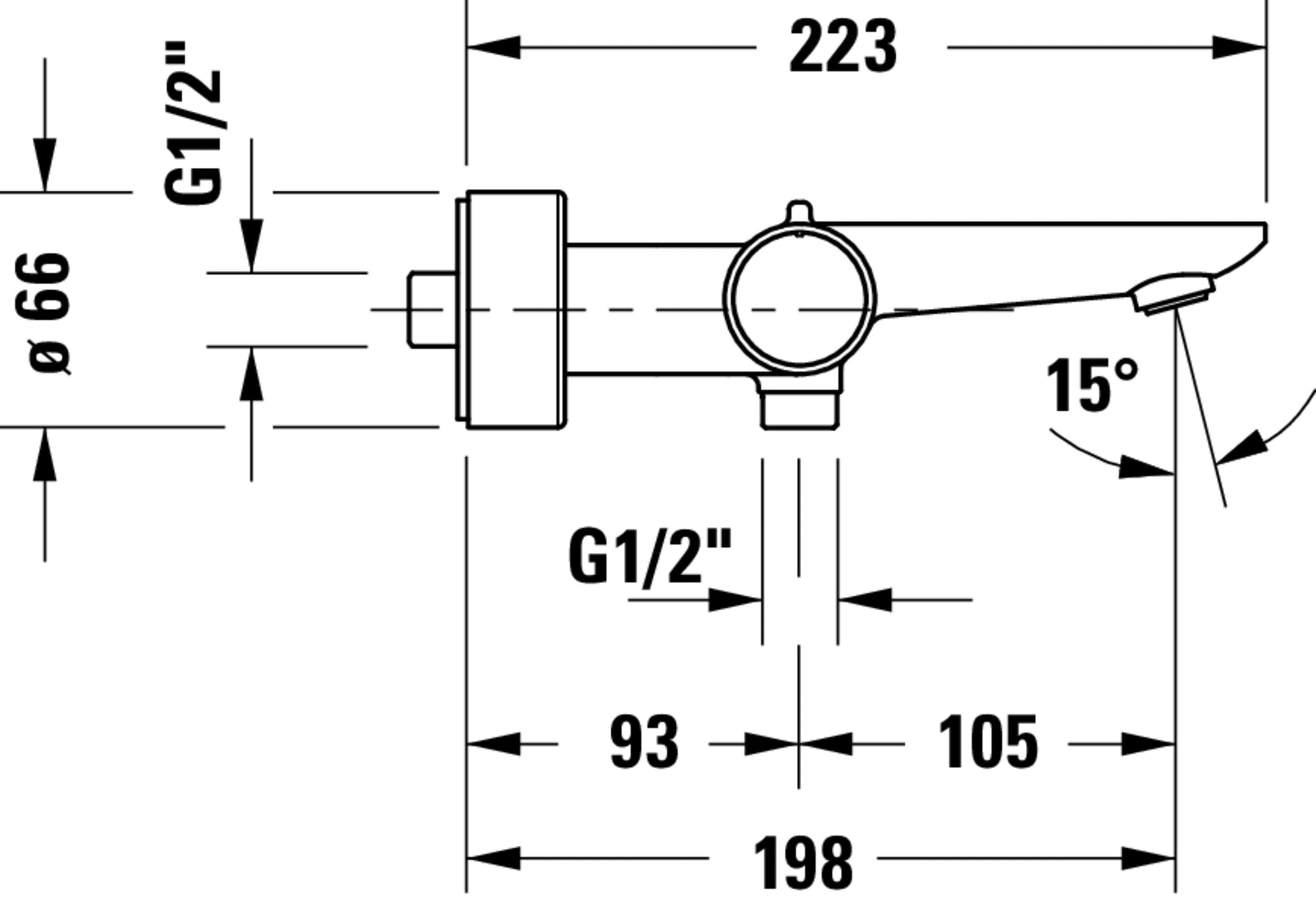 Robinetterie de baignoire Duravit Wave avec thermostat
