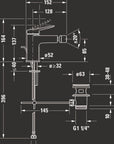 Mitigeur monocommande pour bidet Duravit Wave