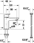 Robinet de lavabo Duravit Wave sans mélange