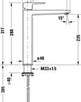 Mitigeur monocommande de lavabo XL Duravit Manhattan