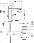 Mitigeur monocommande de lavabo Duravit Manhattan M
