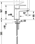 Duravit Manhattan Mitigeur monocommandé pour lavabo S MinusFlow