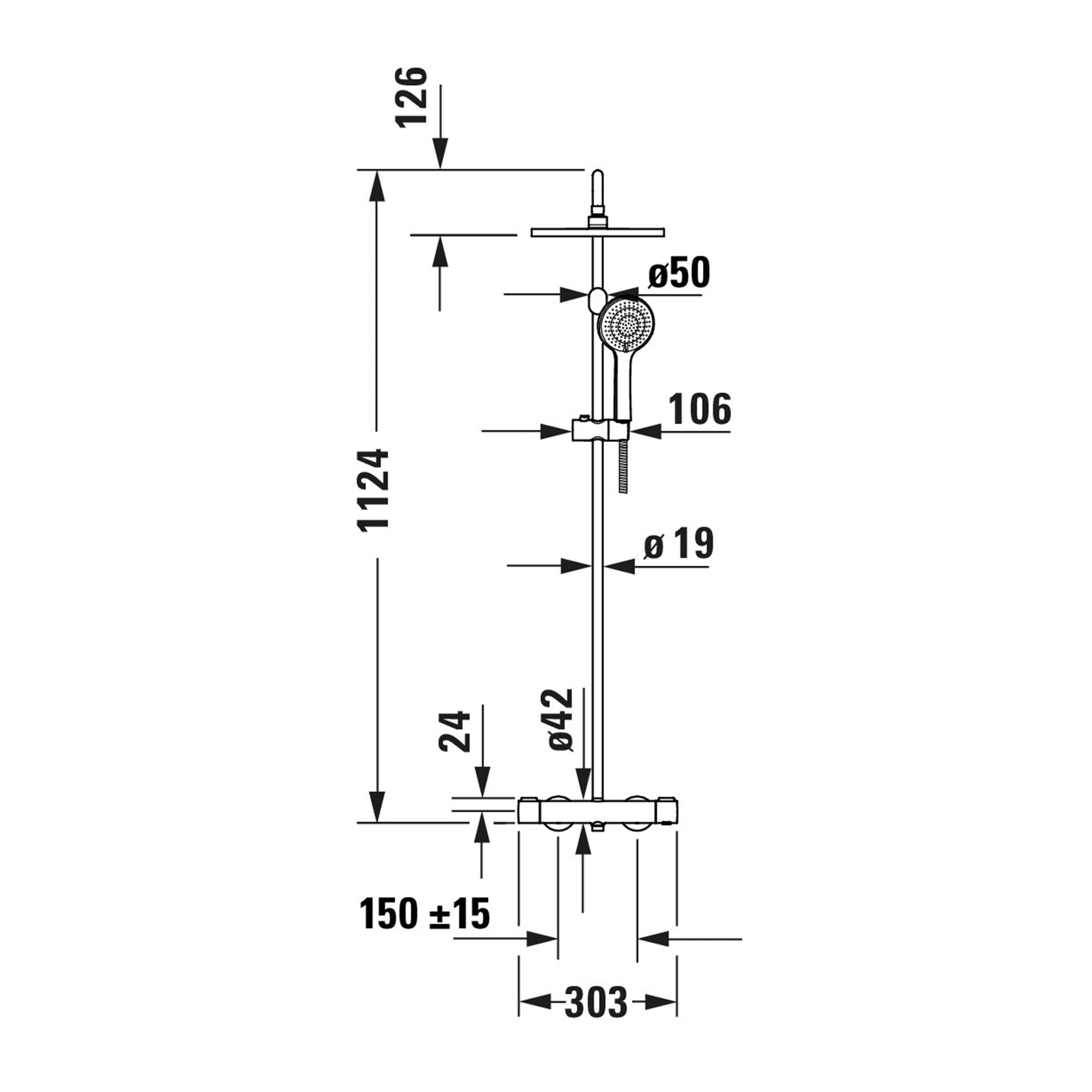 Système de douche Duravit avec thermostat
