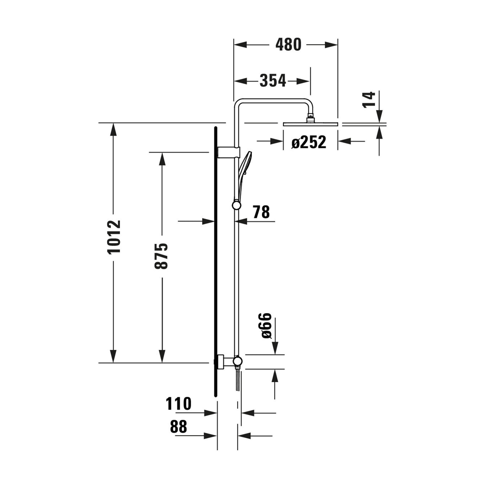 Système de douche Duravit avec thermostat
