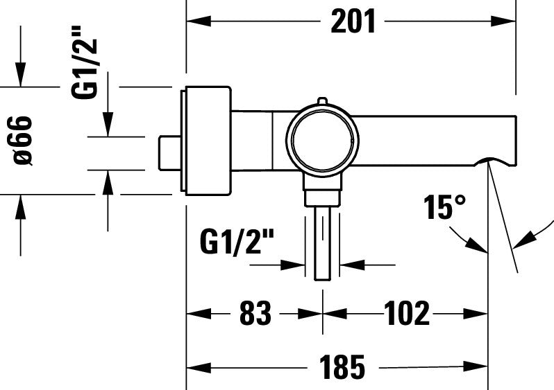 Mitigeur bain-douche apparent Duravit Circle