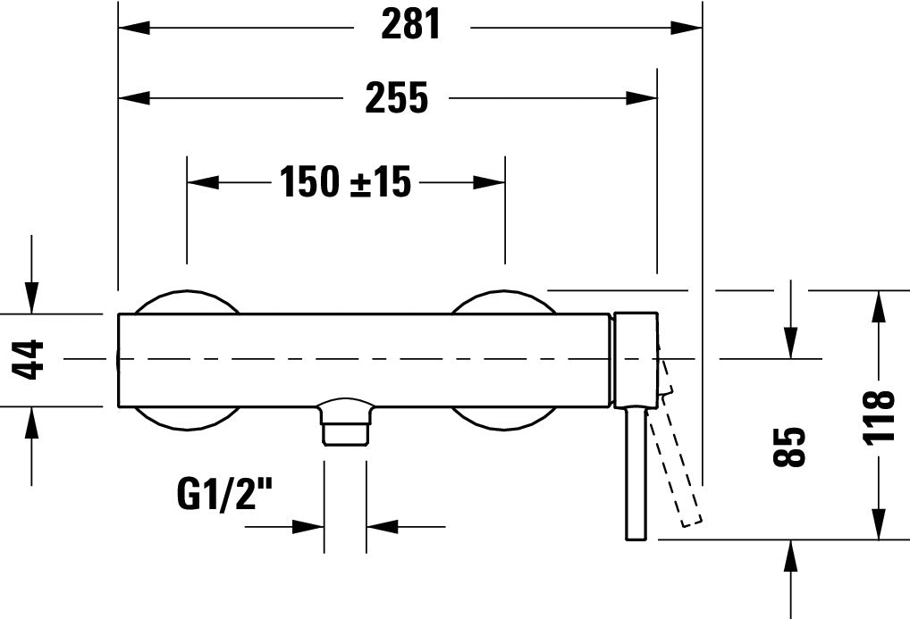 Mitigeur de douche apparent Duravit Circle