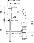 Mitigeur bidet monocommande Duravit Circle