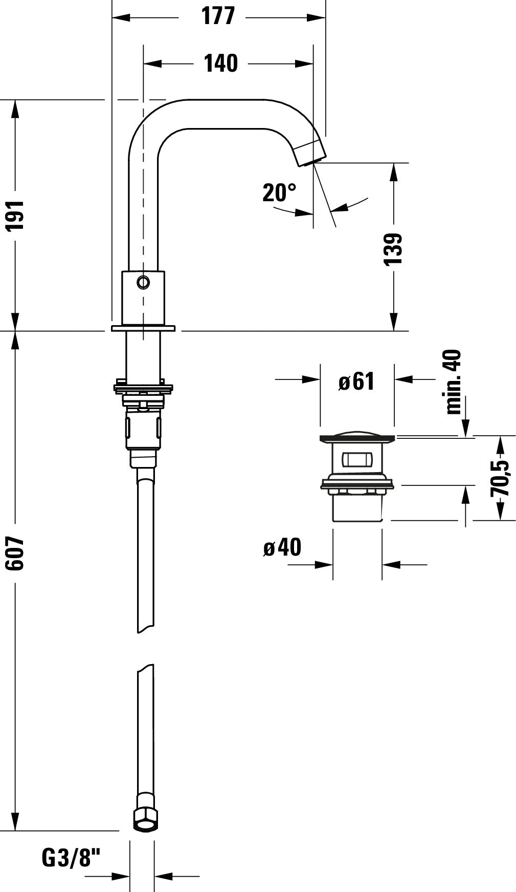 Duravit Circle robinetterie de lavabo à 3 trous