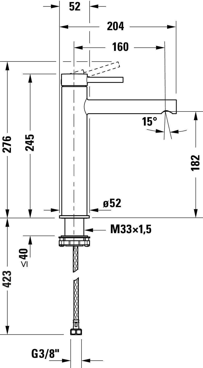 Mitigeur monocommande pour lavabo Duravit Circle L