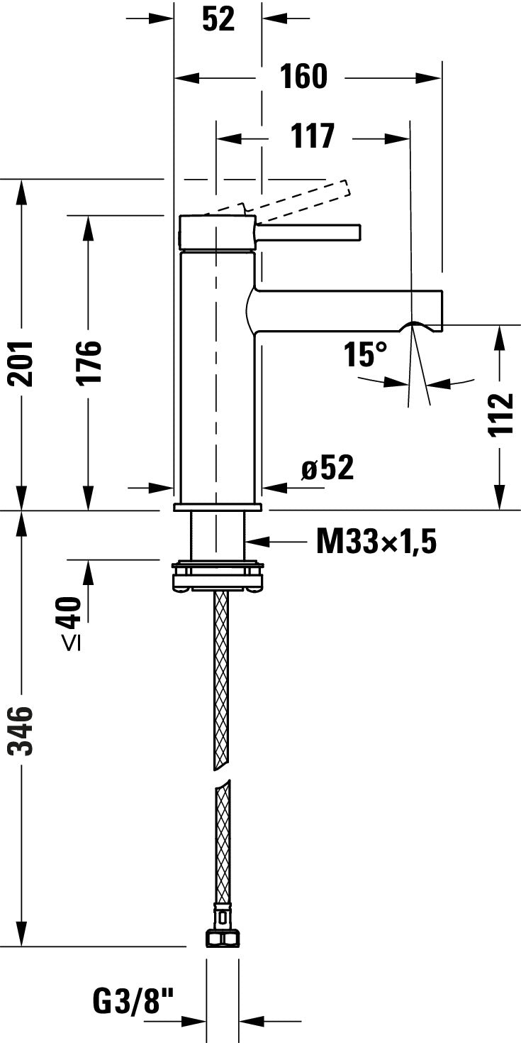 Mitigeur monocommande de lavabo Duravit Circle M