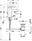 Mitigeur monocommande de lavabo Duravit Circle S