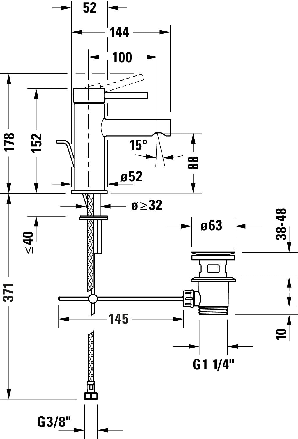 Mitigeur monocommande de lavabo Duravit Circle S