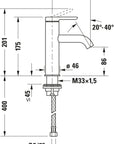 Mitigeur de lavabo monocommande Duravit C.1 M
