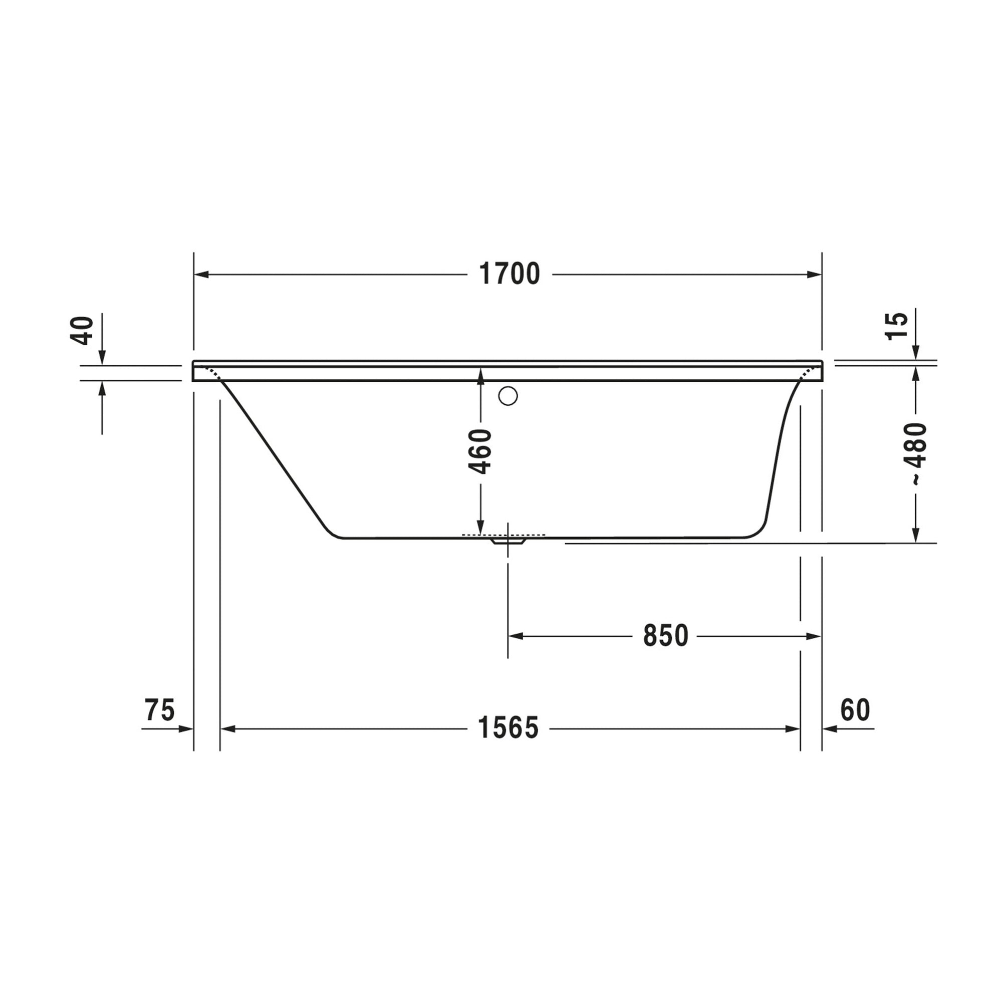 Baignoire rectangulaire encastrable Duravit P3