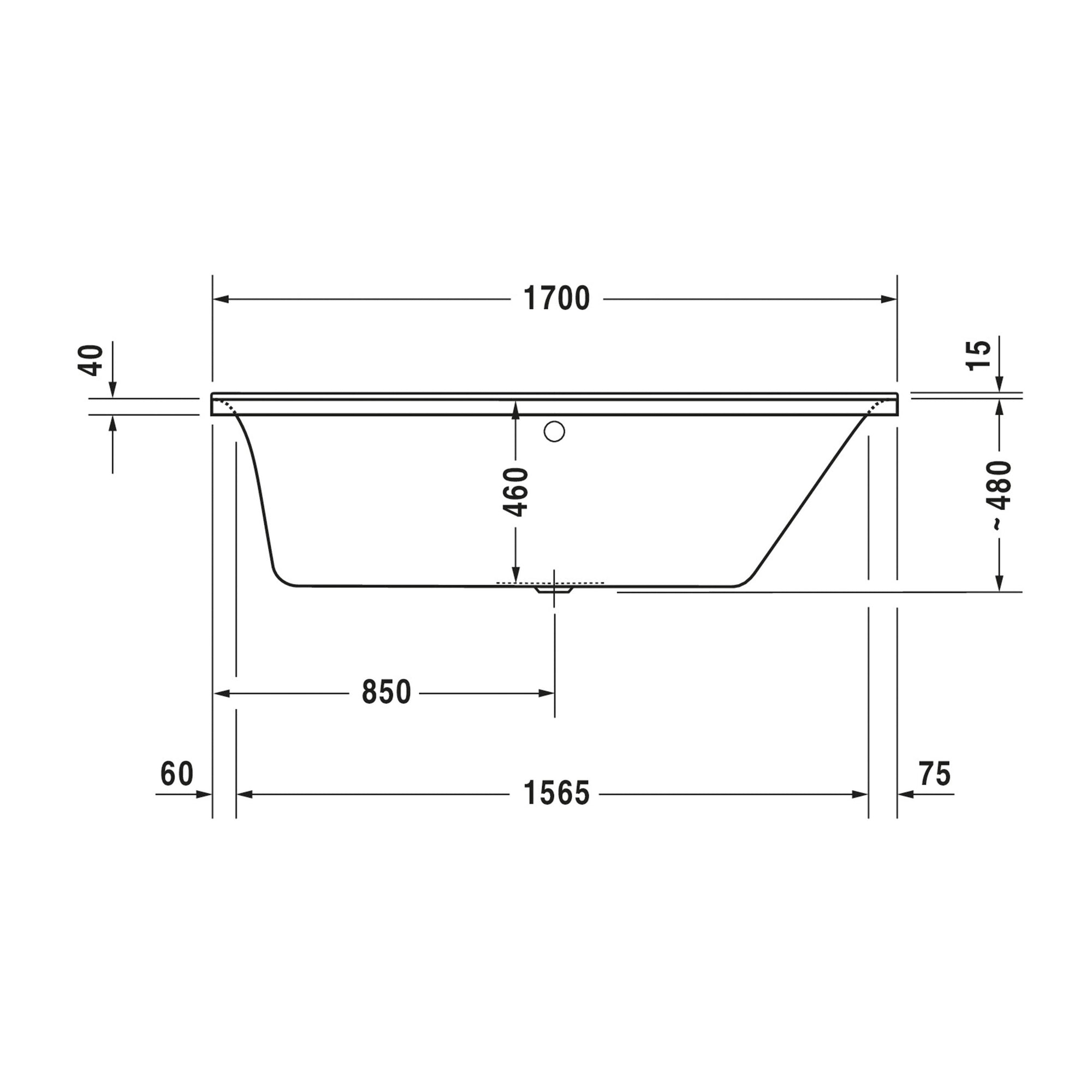 Baignoire rectangulaire encastrable Duravit P3