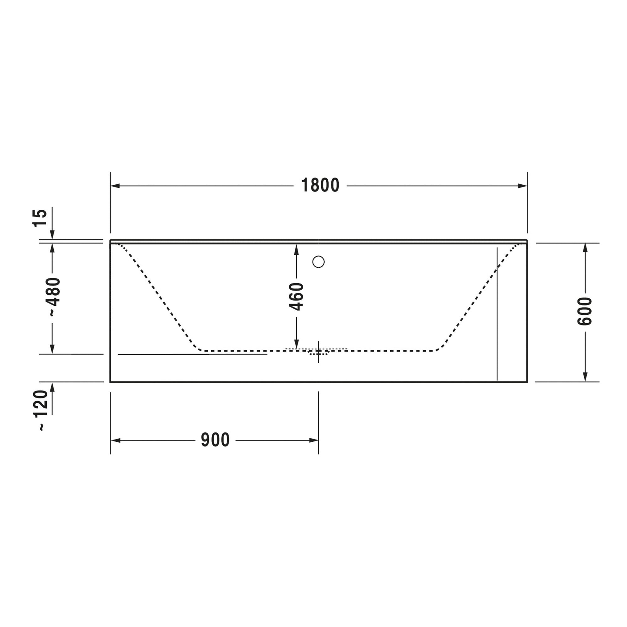 Duravit baignoire d'angle semi-îlot P3