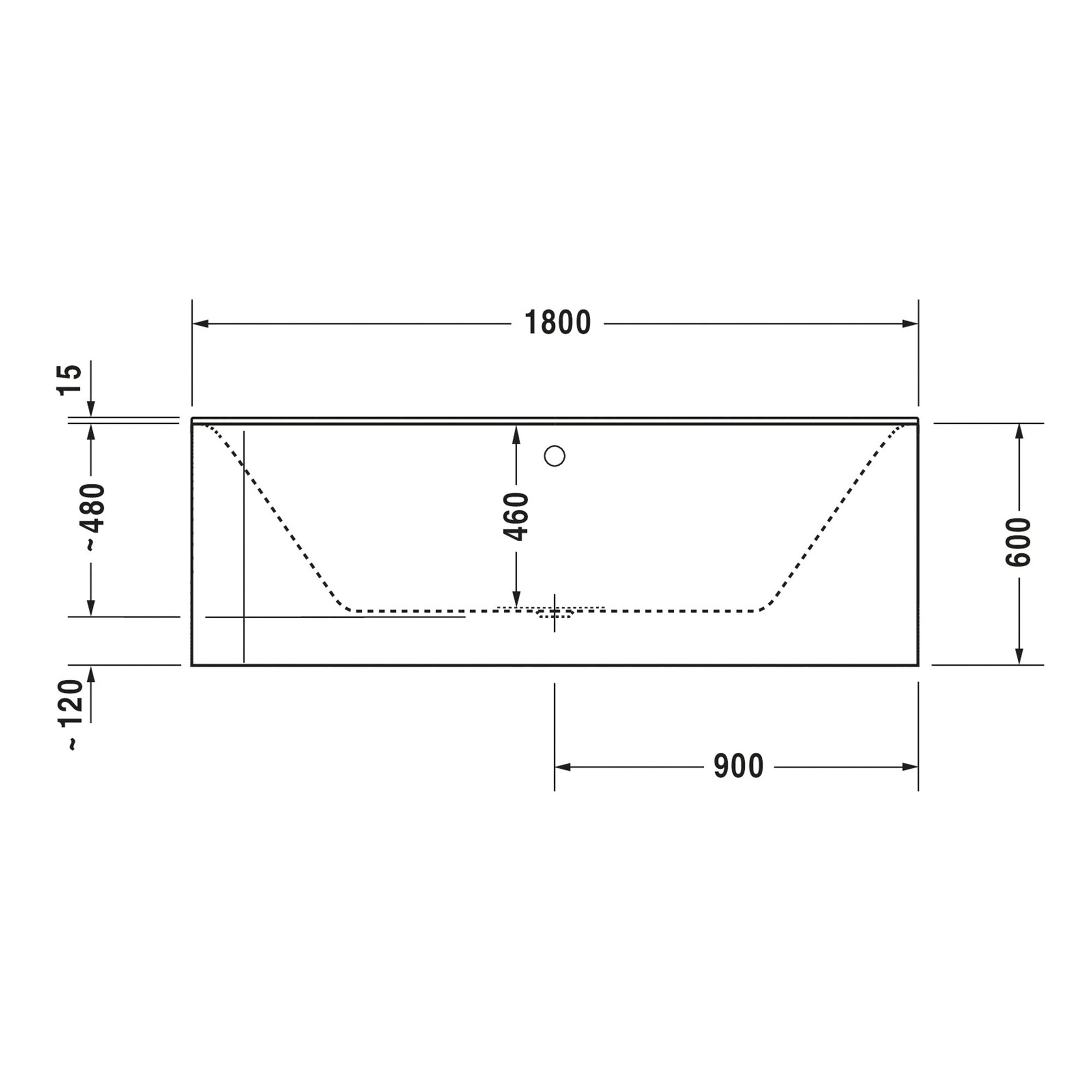 Duravit baignoire d'angle semi-îlot P3