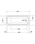 Baignoire rectangulaire Duravit DuraPecos avec une pente dorsale