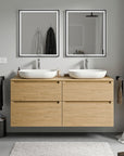 Meuble salle de bain VIREO 140 cm pour vasque à poser - couleurs au choix