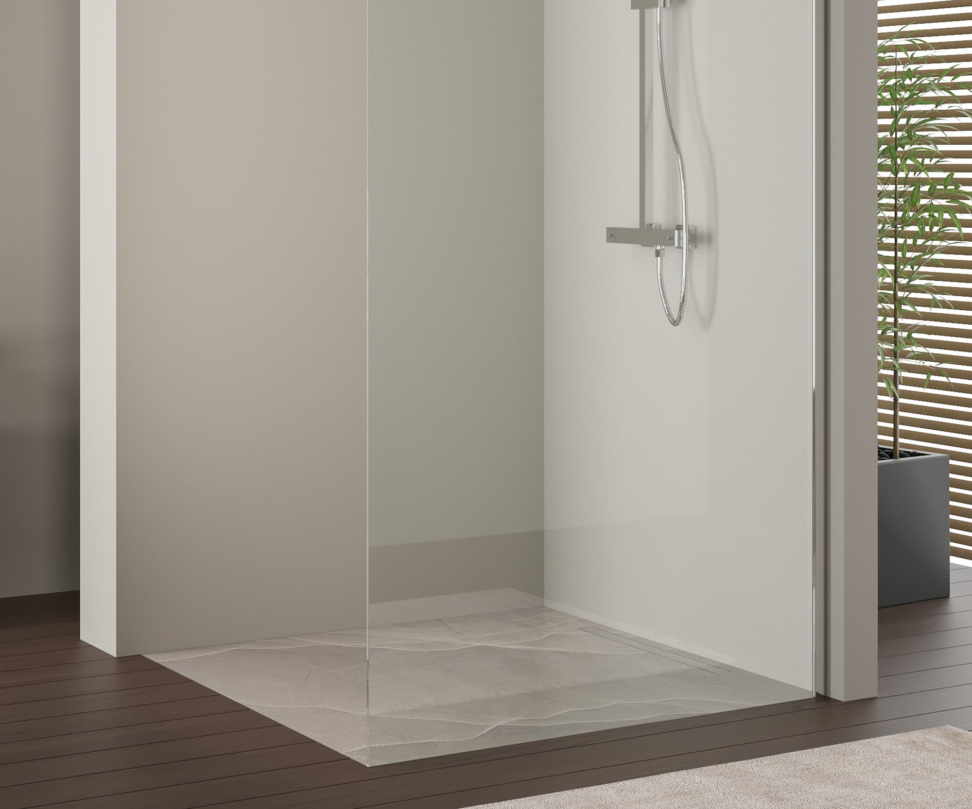 Paroi de douche à l'italienne 10 mm Super White Glass EX103