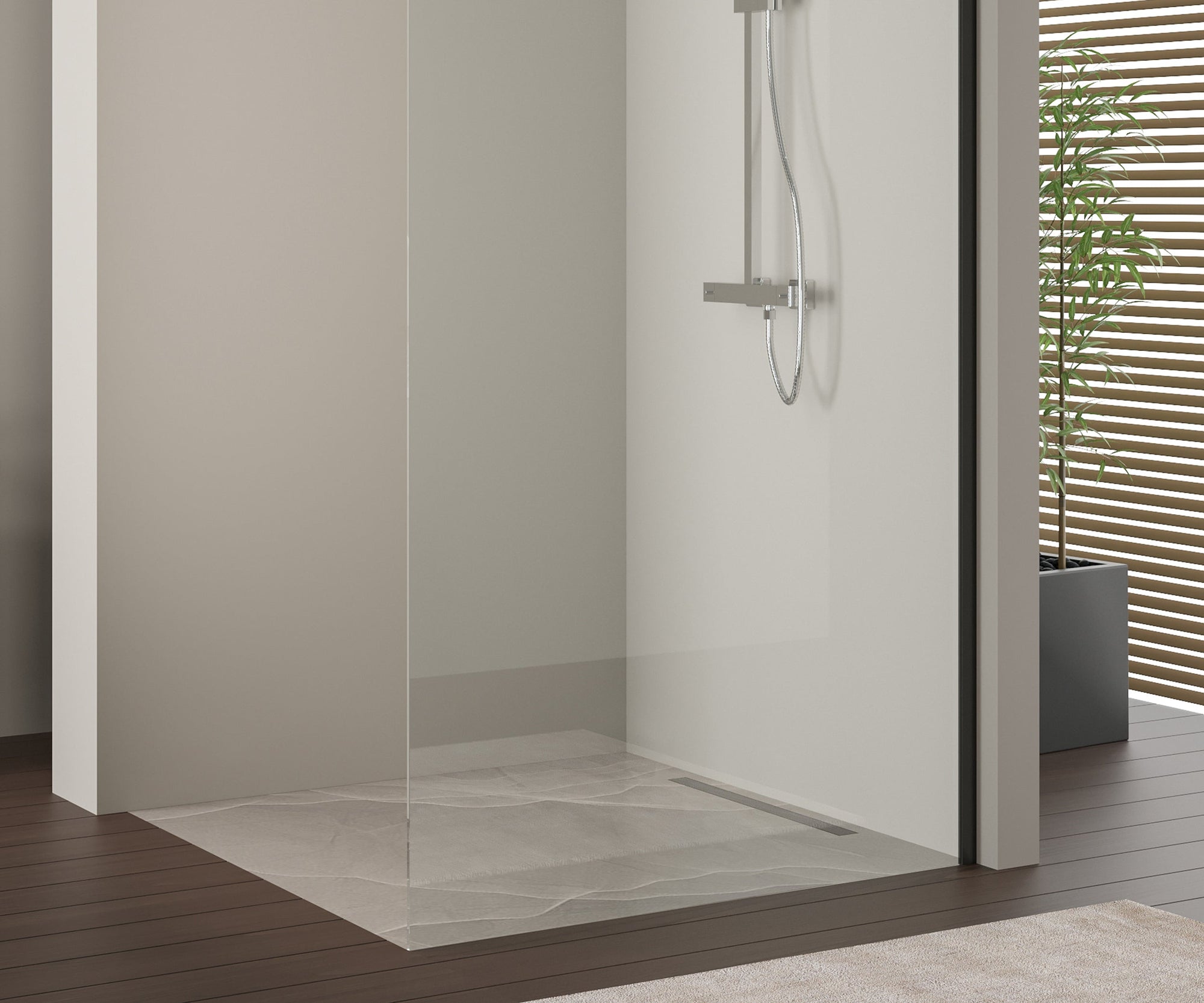 Paroi de douche à l'italienne 10 mm Super White Glass EX103