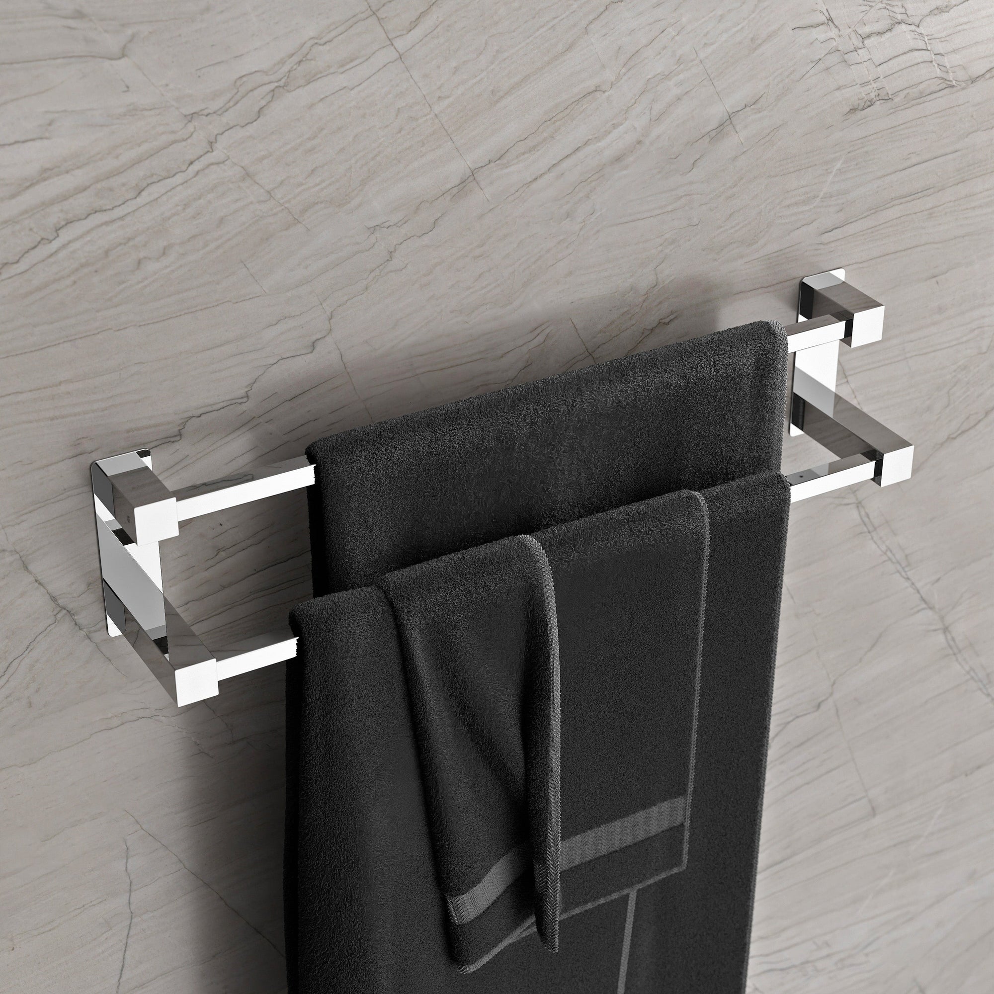 Porte-serviettes OLA - Inox - env. 64 x 11 cm - design angulaire - couleur au choix
