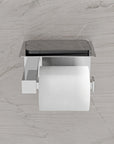 Porte-papier toilette OLA - avec tablette - Inox - env. 15,5 x 9,5 cm - Carré - couleur au choix