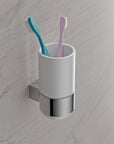Porte-brosses à dents OLA - Céramique / Inox - env. 6,5 x 9 x 13 cm - couleur au choix