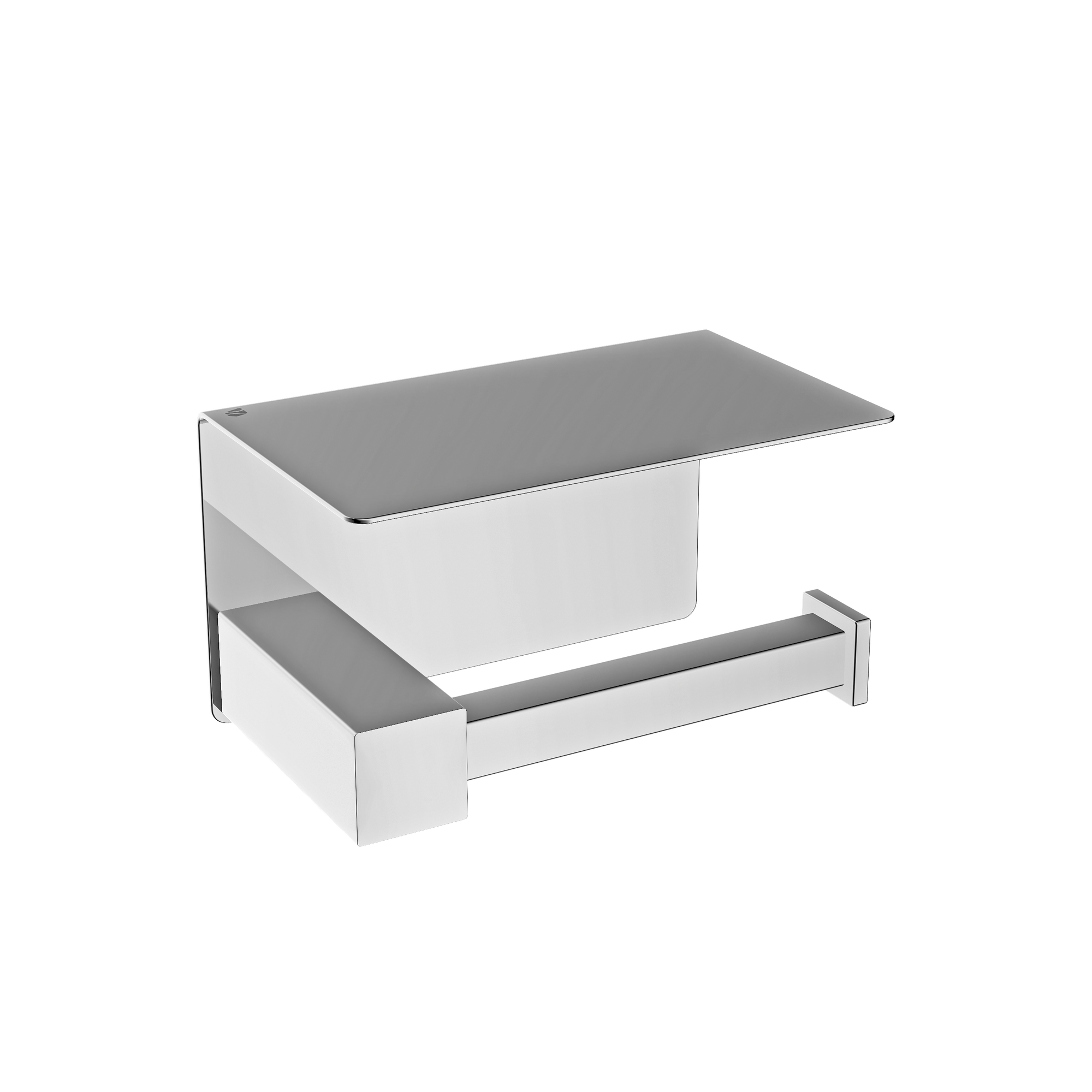 Porte-papier toilette OLA - avec tablette - Inox - env. 15,5 x 9,5 cm - Carré - couleur au choix