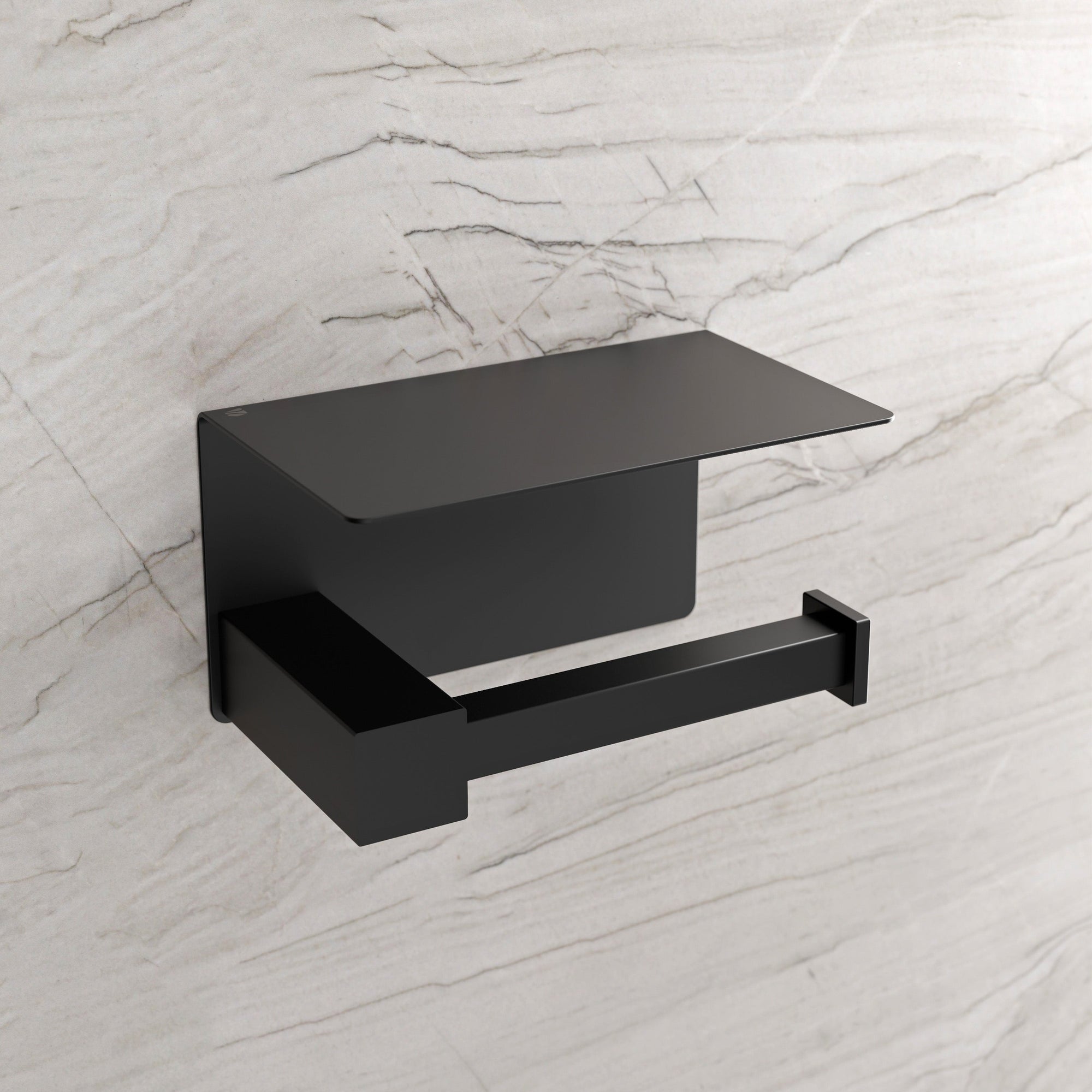 Porte-papier toilette OLA - avec tablette - Inox - env. 15,5 x 9,5 cm - Carré - couleur au choix