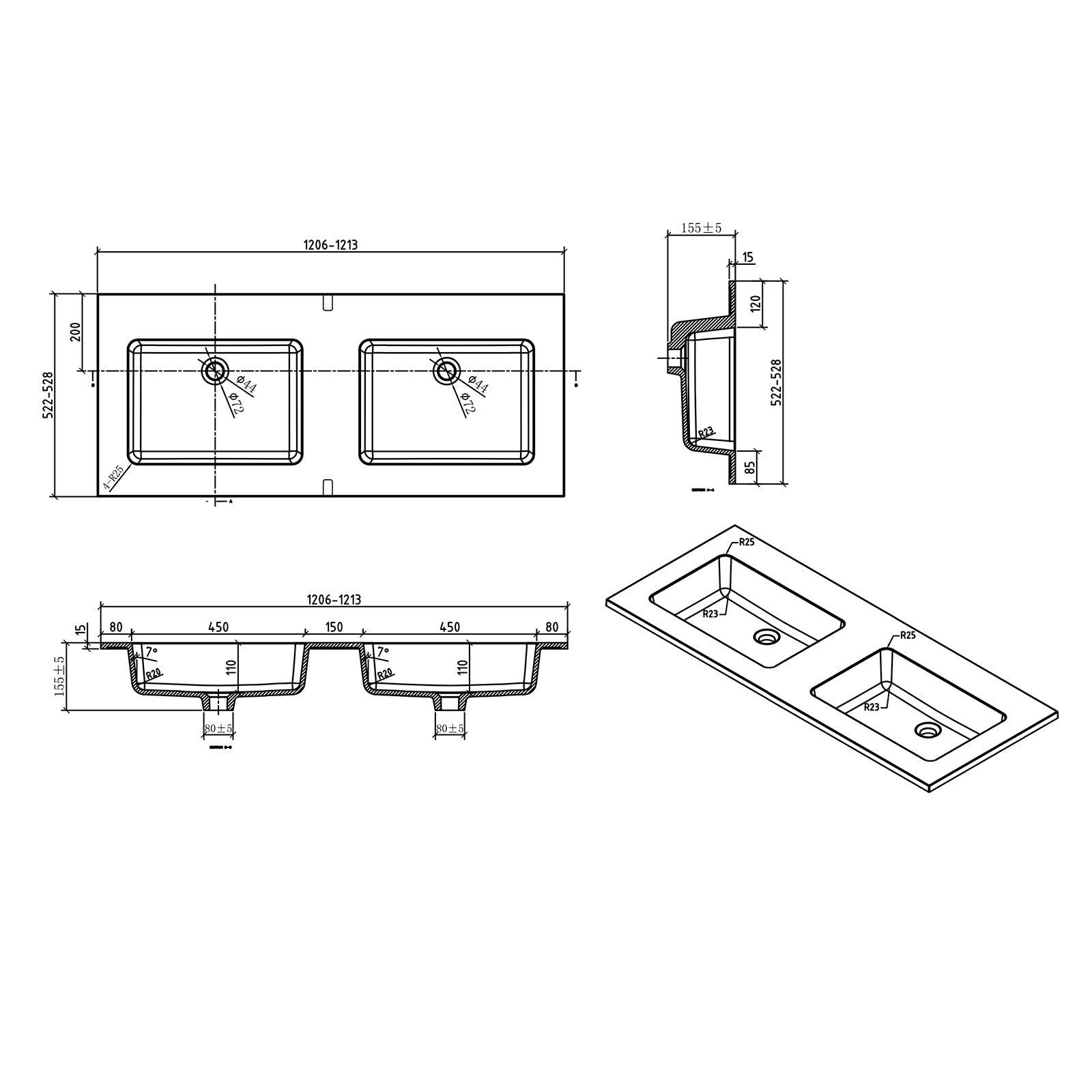 Ensemble de meubles de salle de bain EDGE 1200