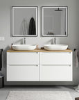 Meuble salle de bain VIREO 140 cm pour vasque à poser - couleurs au choix