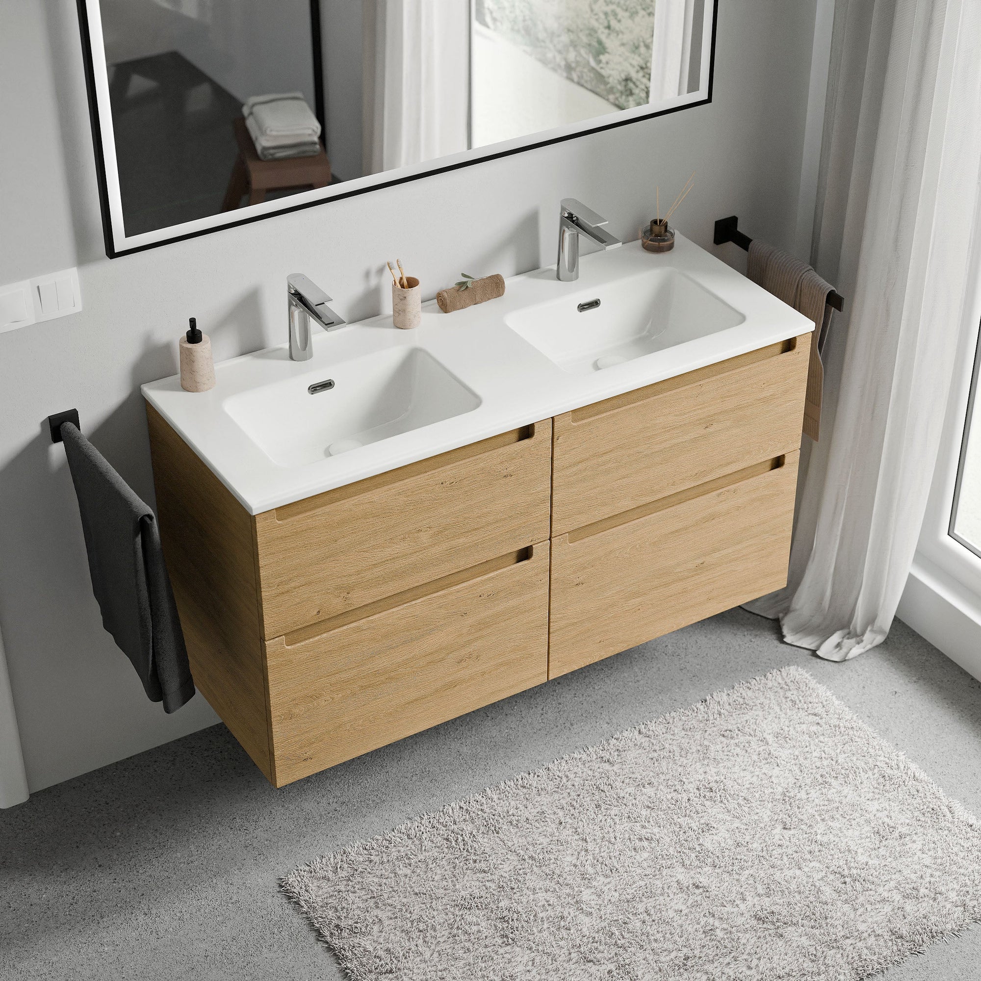 Ensemble de meubles de salle de bain VIREO 120 cm avec double vasque