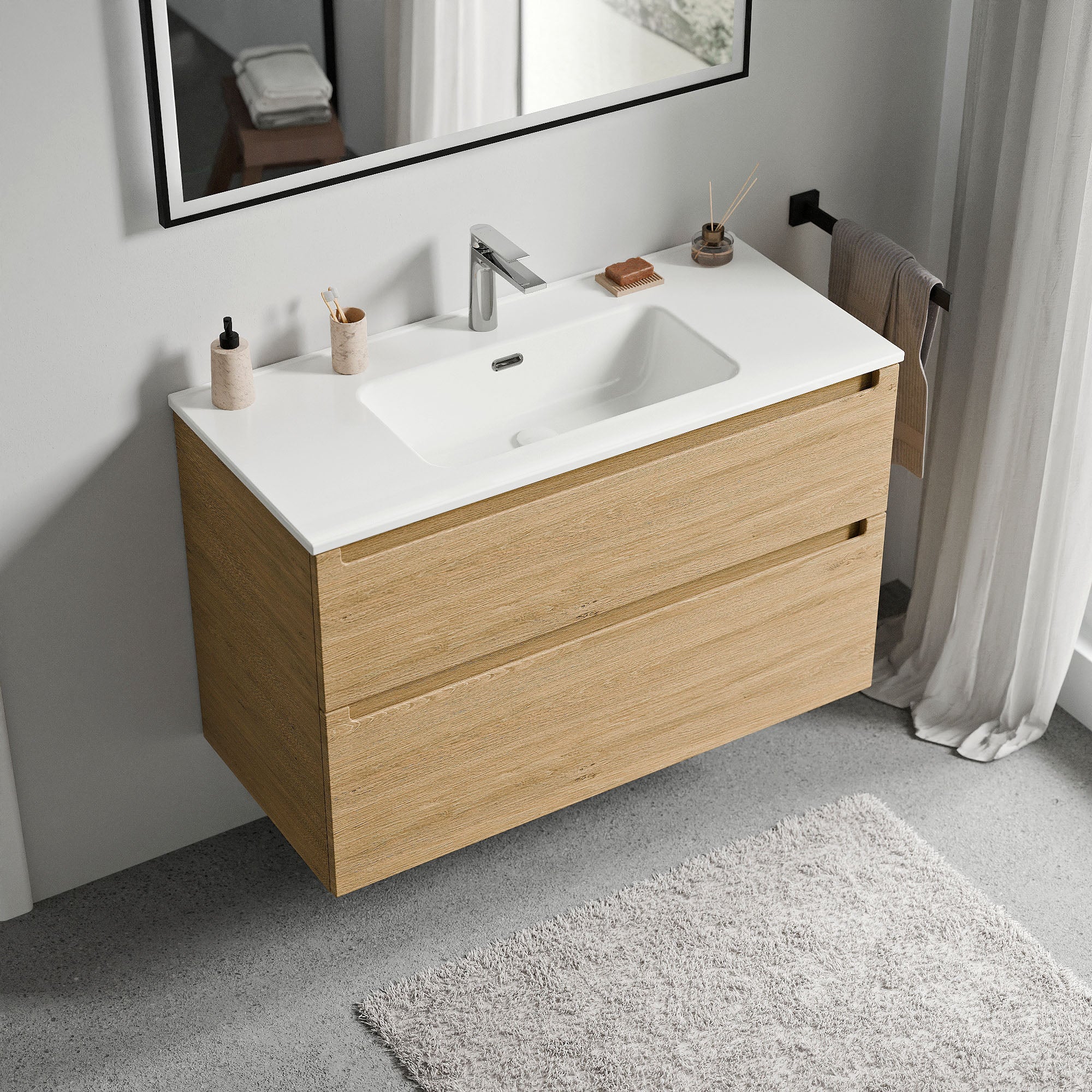 Ensemble de meubles de salle de bain VIREO 80 cm avec lavabo
