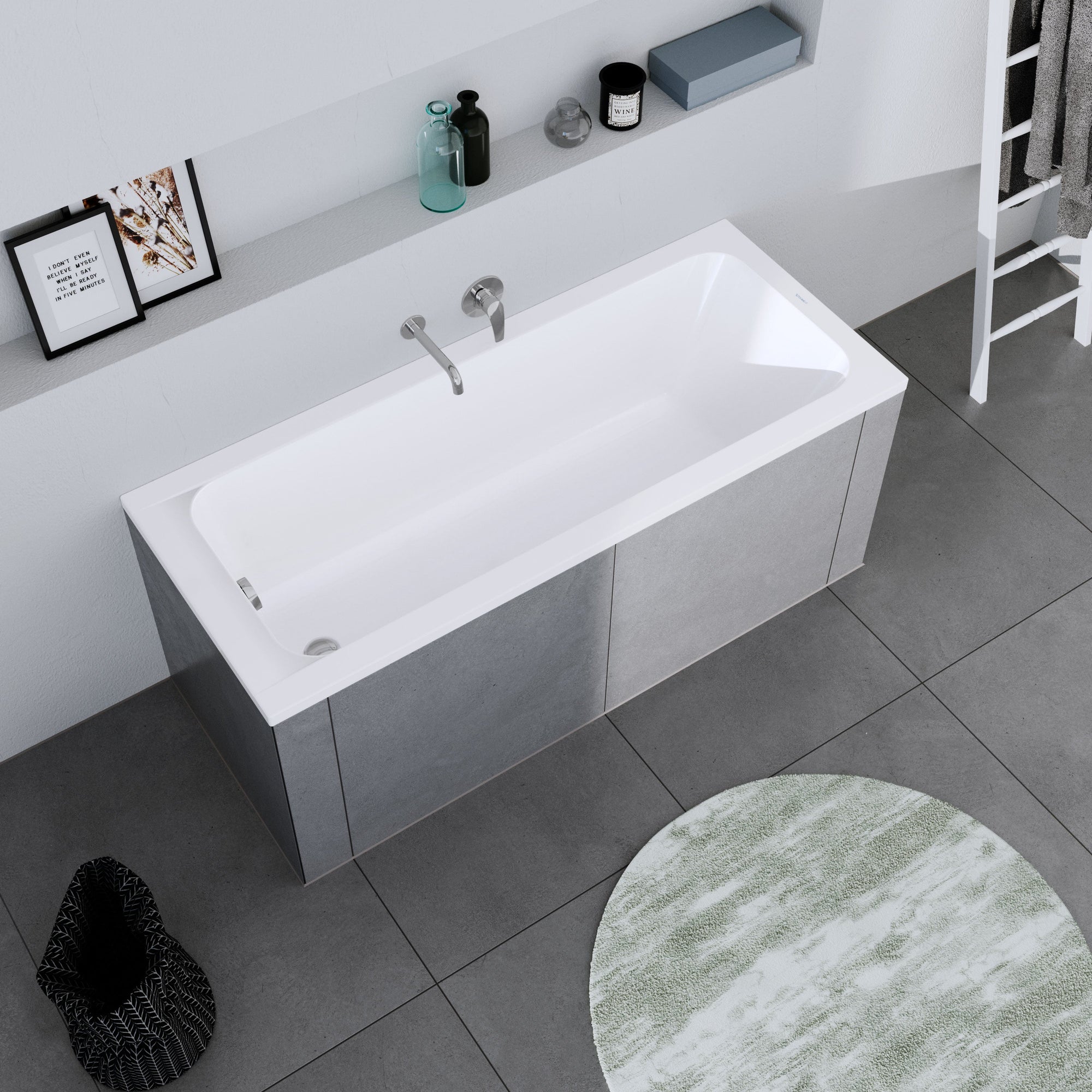 Baignoire rectangulaire Duravit DuraLavant, pour installation