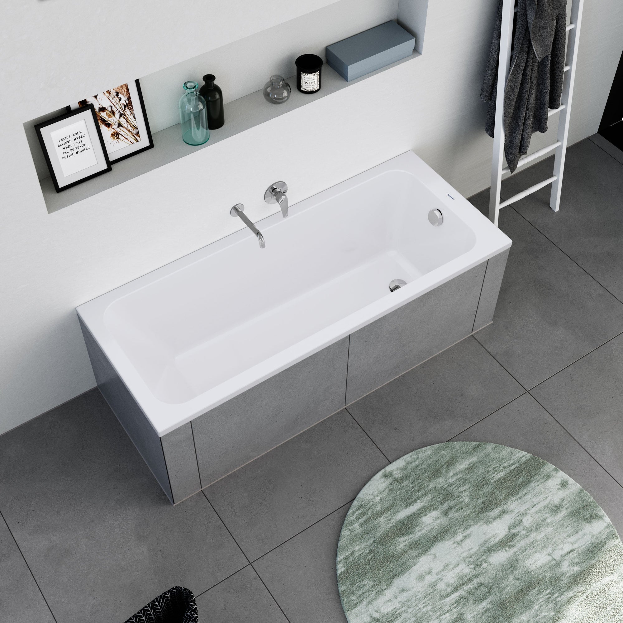Baignoire rectangulaire Duravit DuraPecos avec une pente dorsale