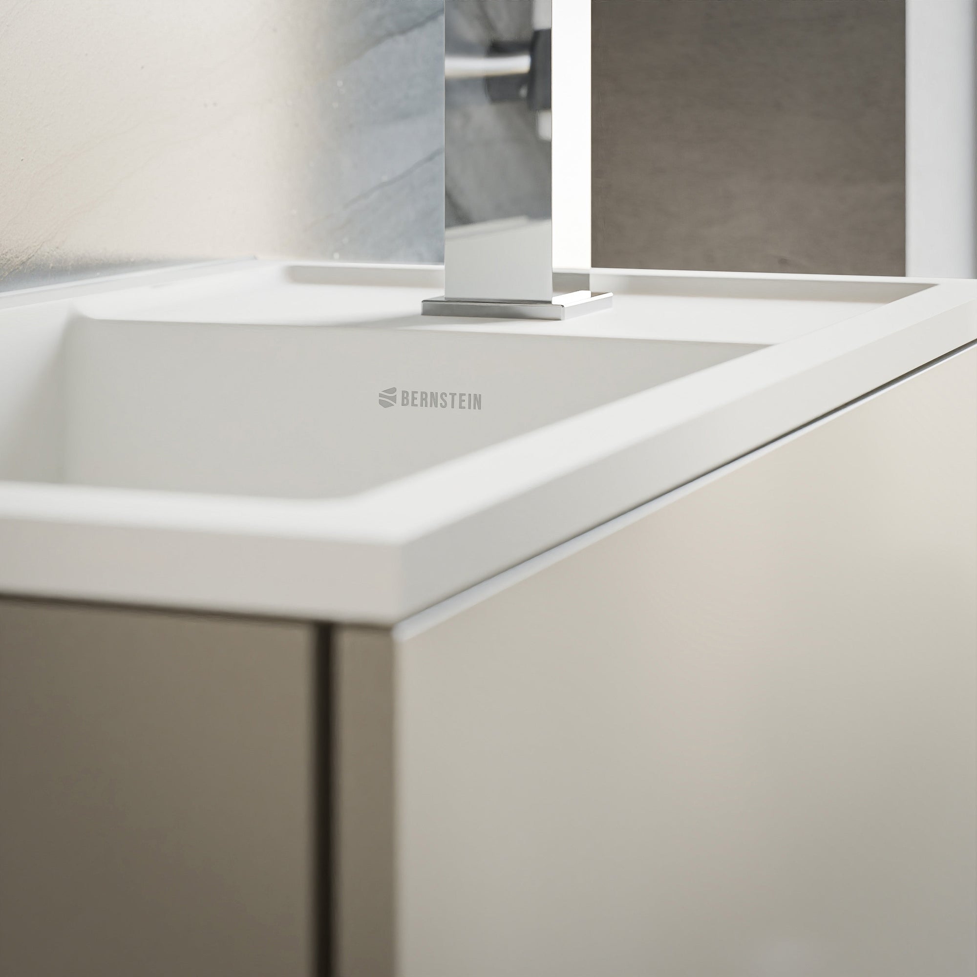 Ensemble de meubles de salle de bains KONDA 50 cm avec lavabo en résine minérale