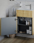 Ensemble de meubles de salle de bains KONDA 50 cm avec lavabo en résine minérale