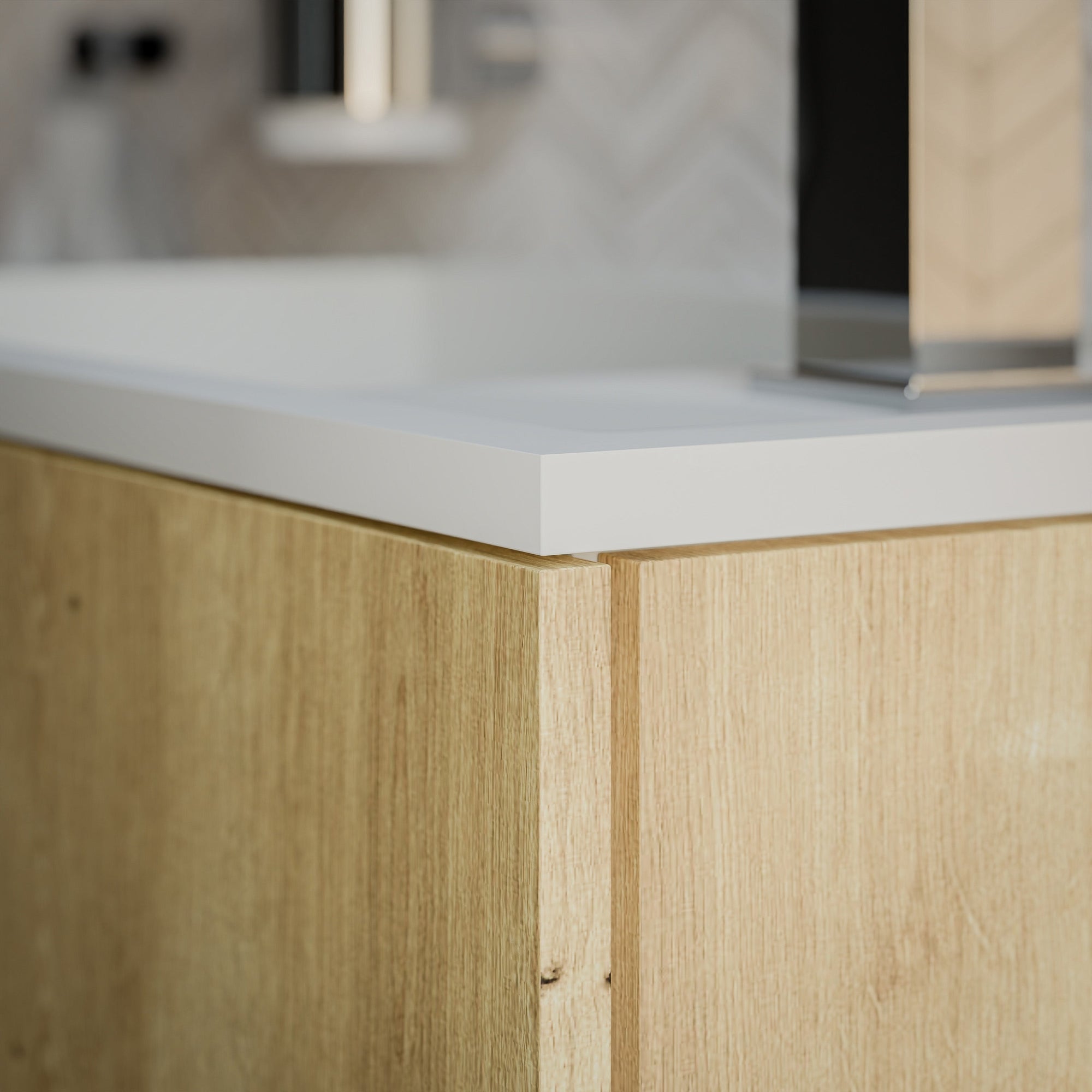 Ensemble de meubles de salle de bains KONDA 50 cm avec lavabo en résine minérale