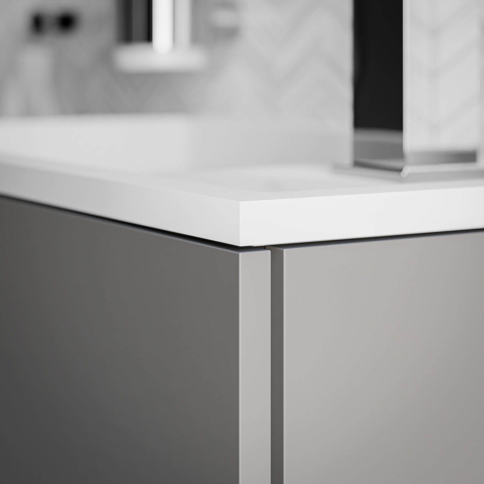 Ensemble de meubles de salle de bains KONDA 50 cm avec lavabo en résine minérale