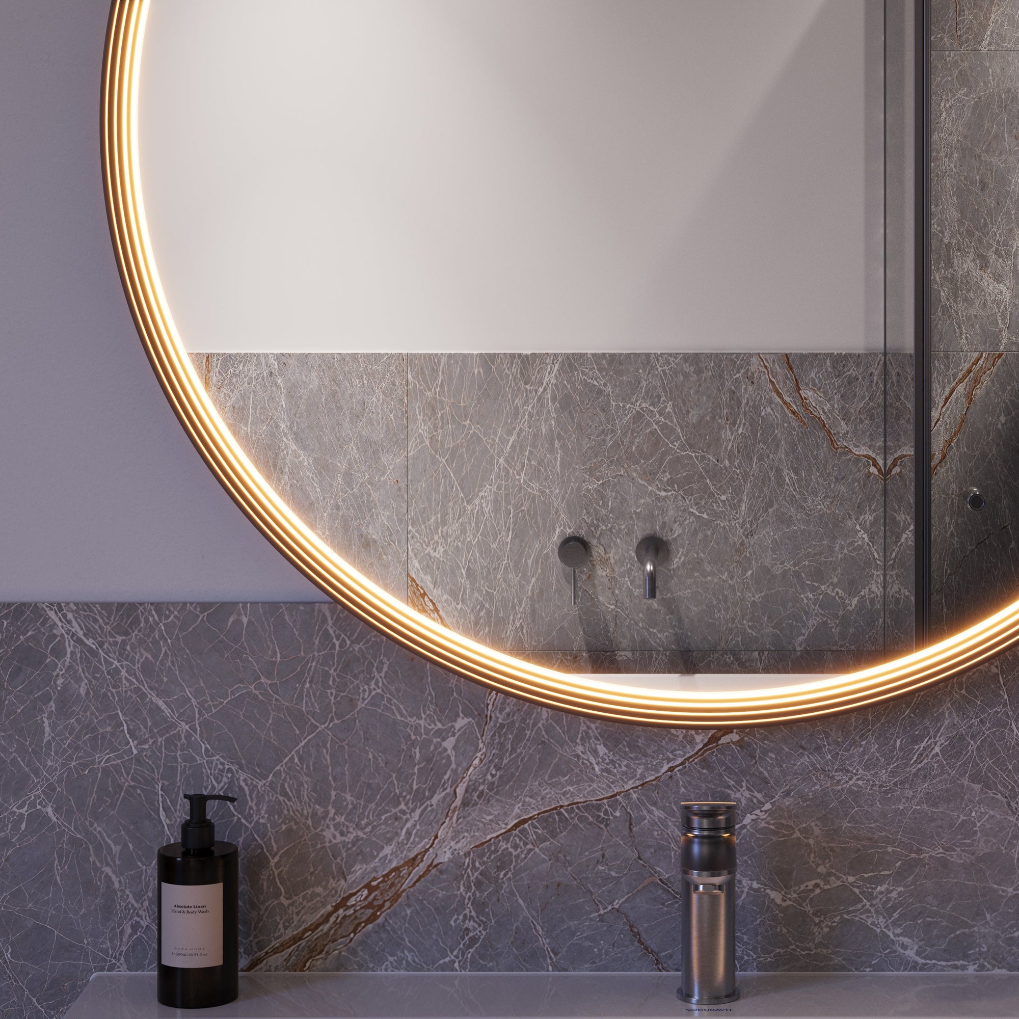 Miroir salle de bain LED BELDIVO rond - 100 cm
