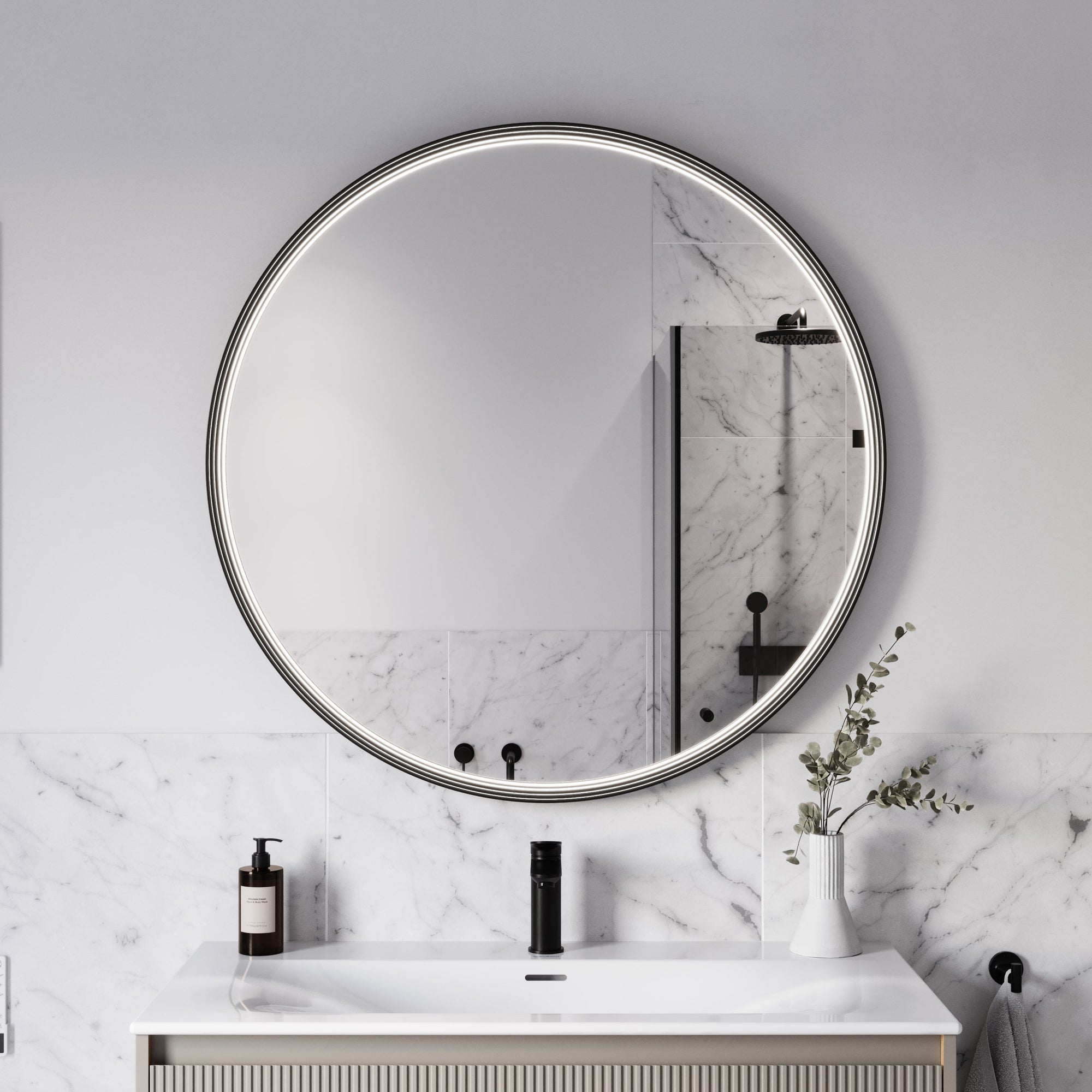 Miroir salle de bain LED BELDIVO rond - 100 cm