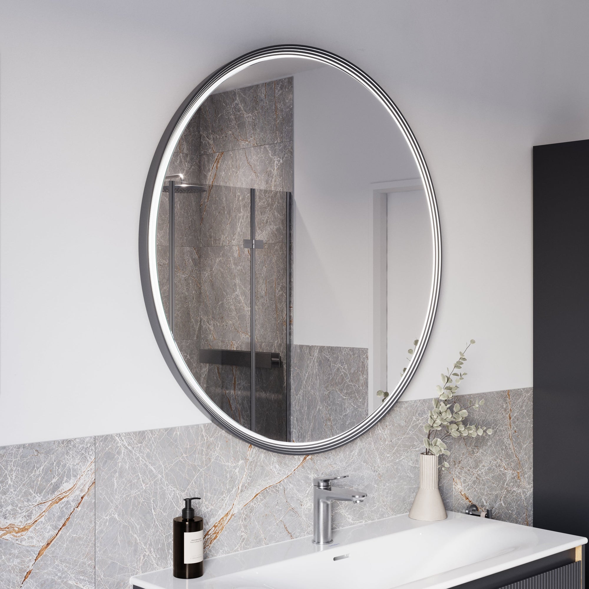 Miroir salle de bain LED BELDIVO rond - 100 cm